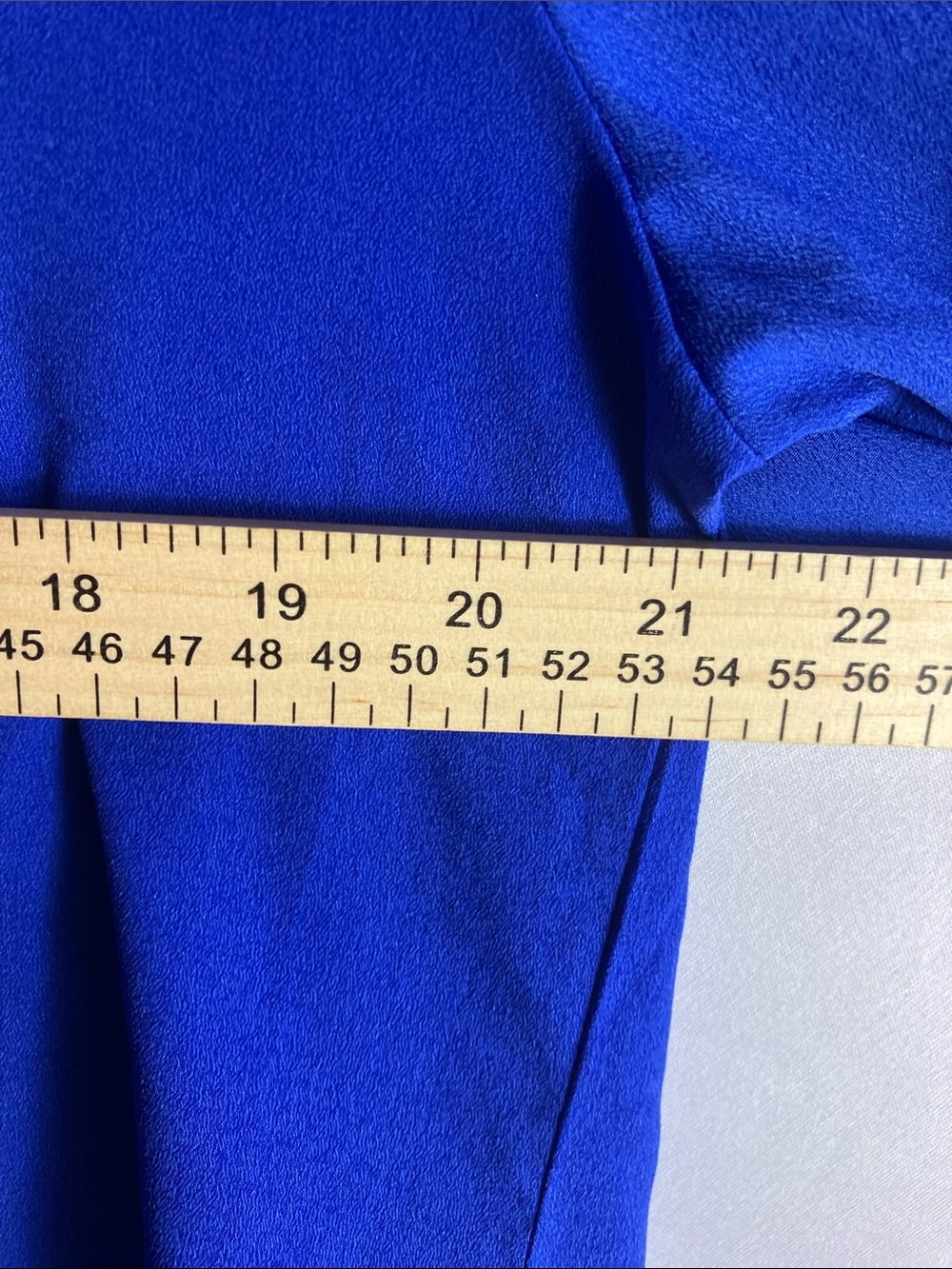 Women's Royal Blue Crochet Yoke Blouse - Short Sleeve Elegant Top - Picture 4 of 9